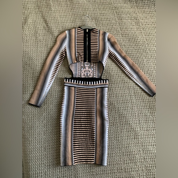 Torn By Ronny Kobo knit black, white, and nude dress - Picture 3 of 9